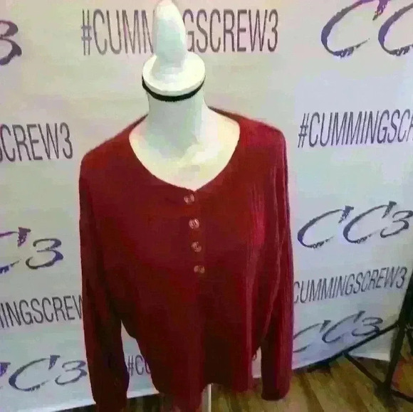 No boundaries burgundy Hensley long sleeve pullover sweater women's multiple - Picture 1 of 6
